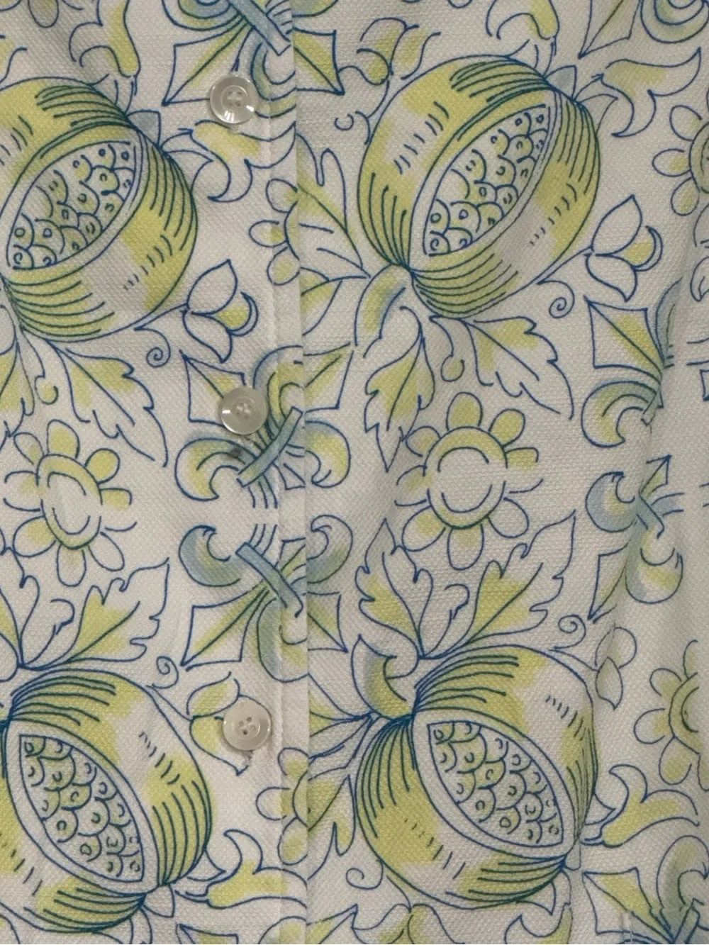 J.McLaughlin XS Addy Sleeveless Linen Button Front Lemon Print Blouse Top - Picture 4 of 7